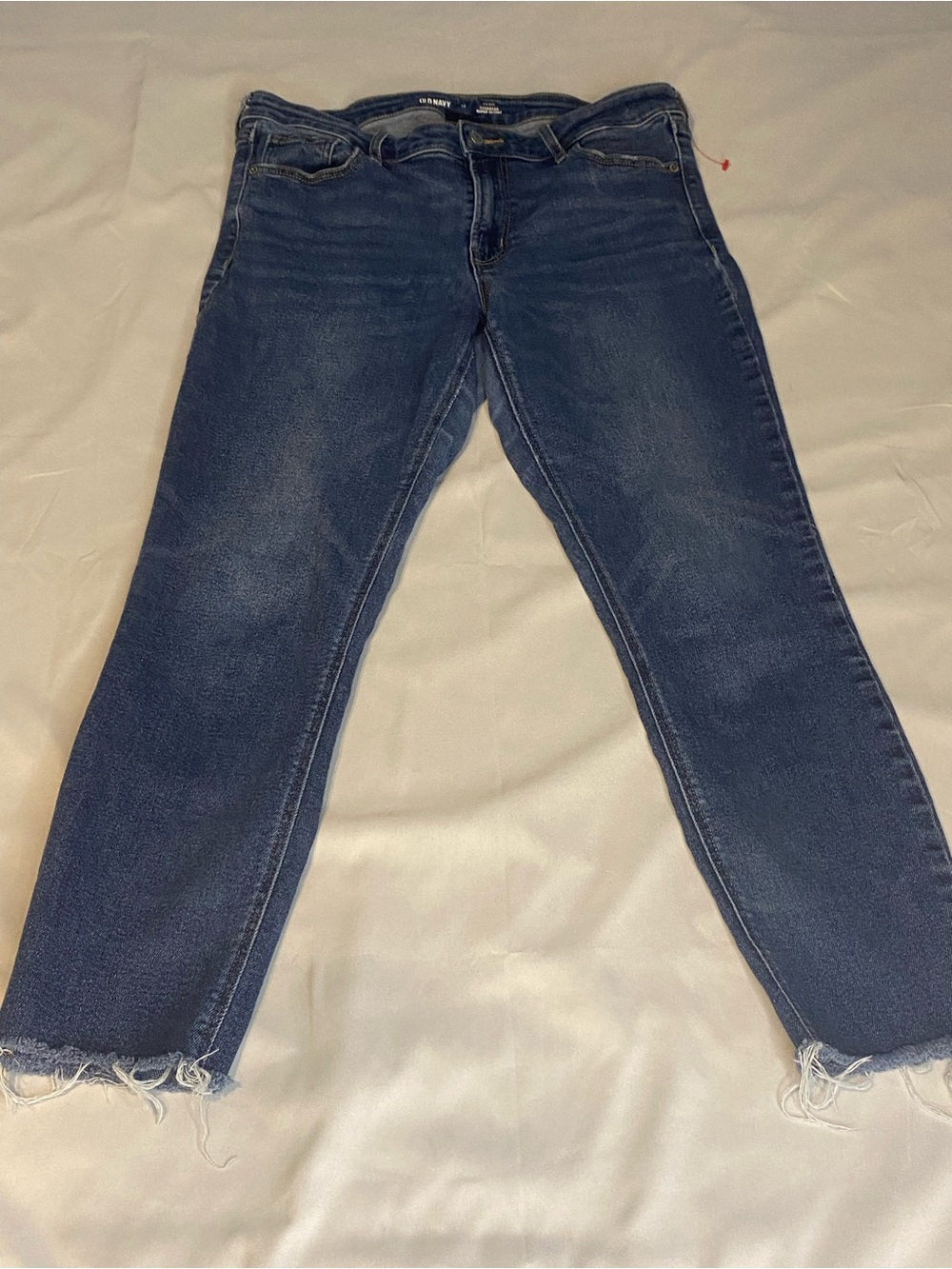 Women's Dark Blue Raw Hem Jeans